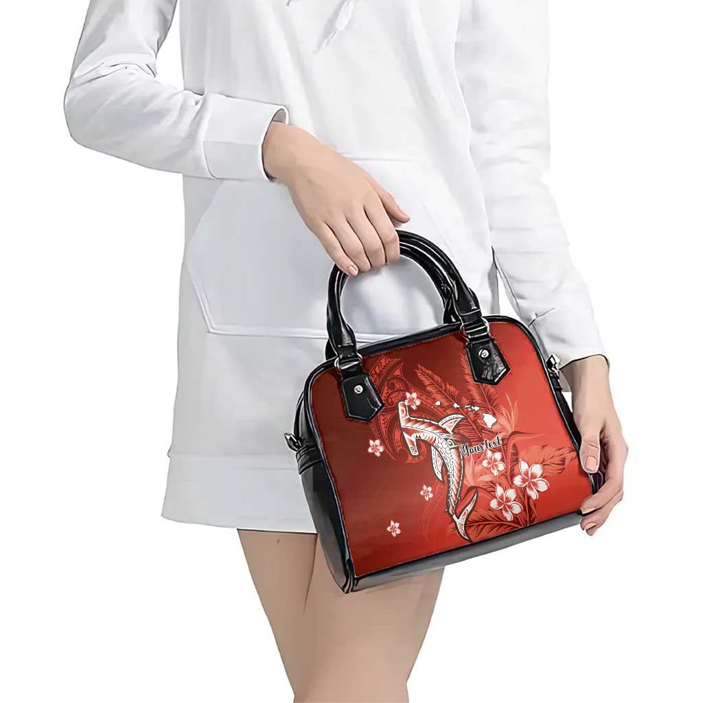 Personalized Hawaiian Maori Hammerhead Shark Shoulder Handbag Ulaula Plumeria LT9 - Polynesian Pride