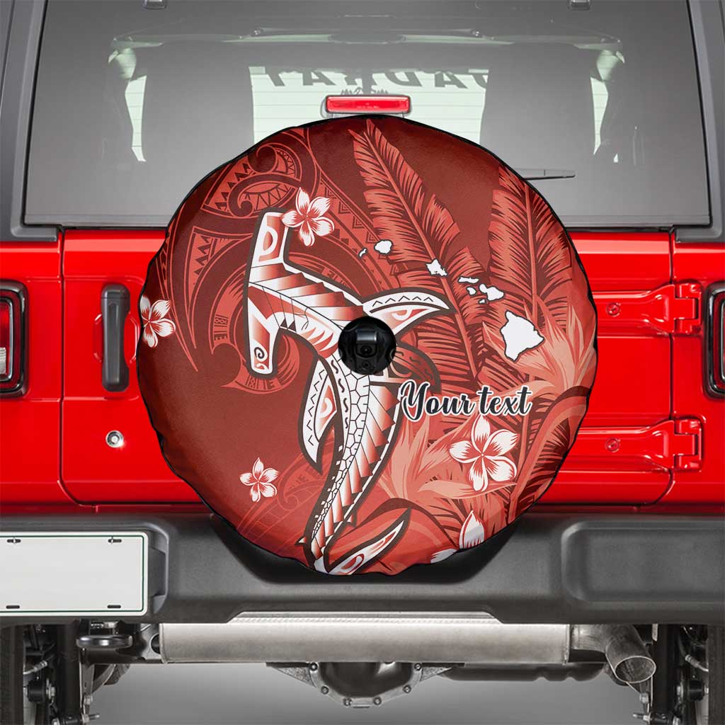 Personalized Hawaiian Maori Hammerhead Shark Spare Tire Cover Ulaula Plumeria LT9 - Polynesian Pride
