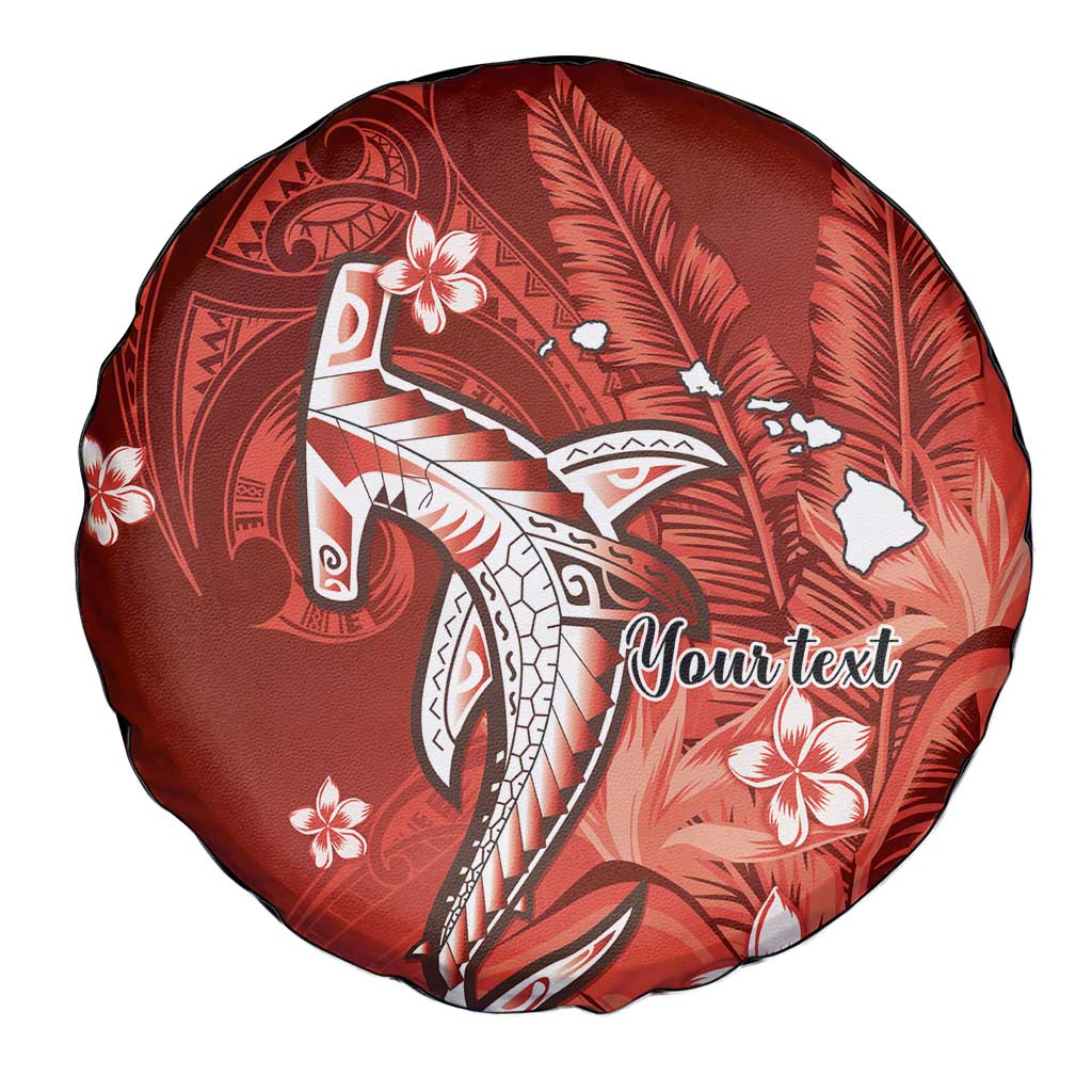 Personalized Hawaiian Maori Hammerhead Shark Spare Tire Cover Ulaula Plumeria LT9 - Polynesian Pride