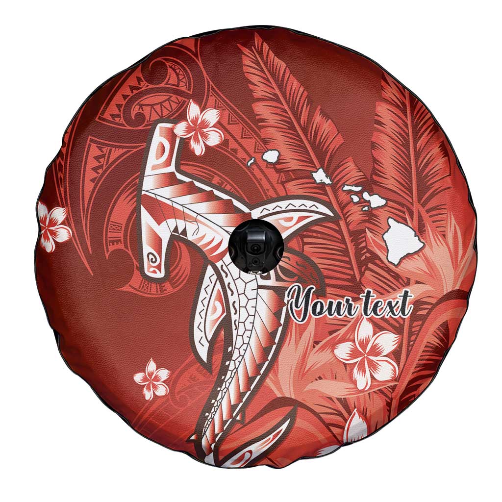 Personalized Hawaiian Maori Hammerhead Shark Spare Tire Cover Ulaula Plumeria LT9 - Polynesian Pride