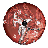 Personalized Hawaiian Maori Hammerhead Shark Spare Tire Cover Ulaula Plumeria LT9 - Polynesian Pride