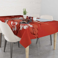Personalized Hawaiian Maori Hammerhead Shark Tablecloth Ulaula Plumeria LT9 - Polynesian Pride