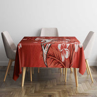 Personalized Hawaiian Maori Hammerhead Shark Tablecloth Ulaula Plumeria LT9 - Polynesian Pride