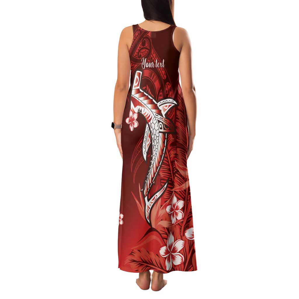 Personalized Hawaiian Maori Hammerhead Shark Tank Maxi Dress Ulaula Plumeria LT9 - Polynesian Pride