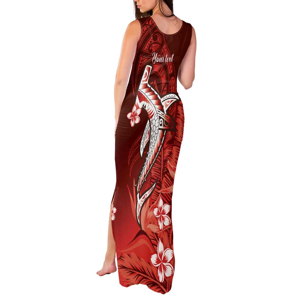 Personalized Hawaiian Maori Hammerhead Shark Tank Maxi Dress Ulaula Plumeria LT9 - Polynesian Pride