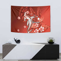 Personalized Hawaiian Maori Hammerhead Shark Tapestry Ulaula Plumeria LT9 - Polynesian Pride
