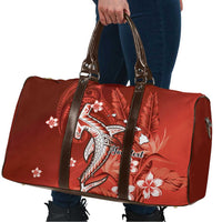 Personalized Hawaiian Maori Hammerhead Shark Travel Bag Ulaula Plumeria LT9 - Polynesian Pride