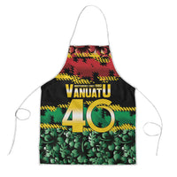 Vanuatu 46th Year Anniversary Apron 30 July 1980 Hibiscus Seamless Pattern LT9 Black - Polynesian Pride