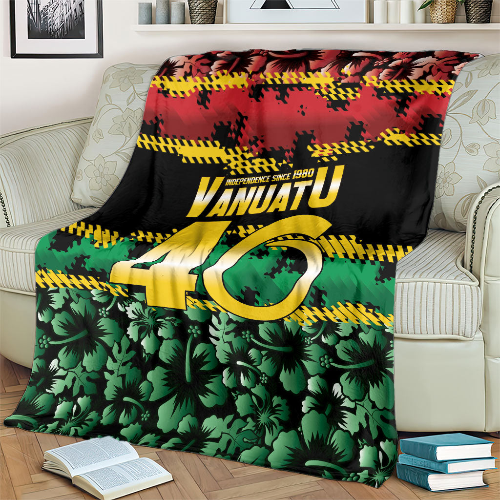Vanuatu 46th Year Anniversary Blanket 30 July 1980 Hibiscus Seamless Pattern LT9 - Polynesian Pride