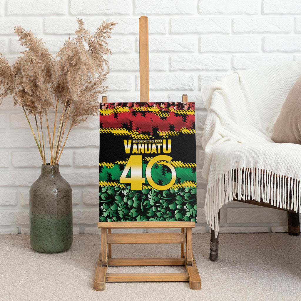 Vanuatu 46th Year Anniversary Canvas Wall Art 30 July 1980 Hibiscus Seamless Pattern LT9 - Polynesian Pride