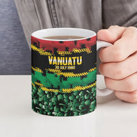 Vanuatu 46th Year Anniversary Ceramic Mug 30 July 1980 Hibiscus Seamless Pattern LT9 - Polynesian Pride