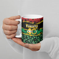 Vanuatu 46th Year Anniversary Ceramic Mug 30 July 1980 Hibiscus Seamless Pattern LT9 - Polynesian Pride