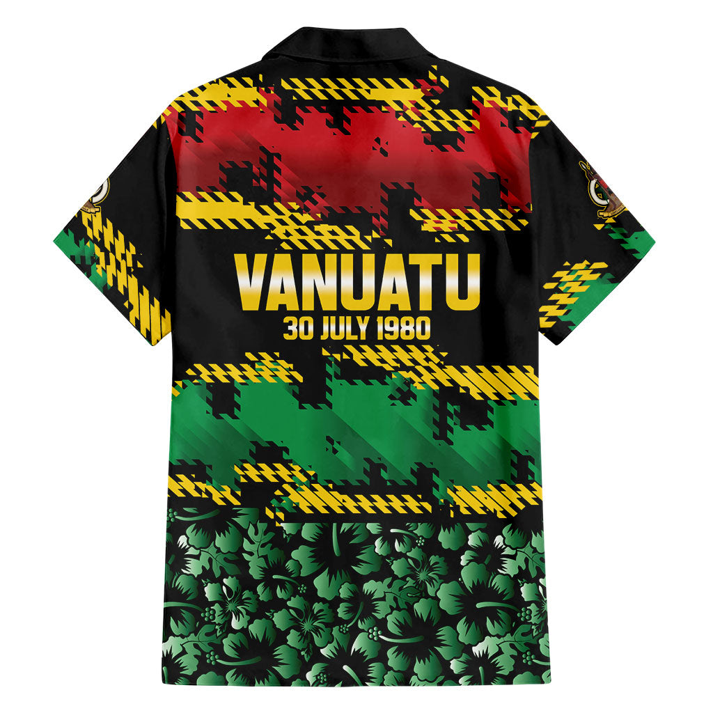 Vanuatu 46th Year Anniversary Hawaiian Shirt 30 July 1980 Hibiscus Seamless Pattern