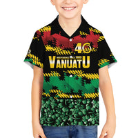 Vanuatu 46th Year Anniversary Hawaiian Shirt 30 July 1980 Hibiscus Seamless Pattern
