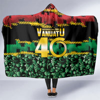 Vanuatu 46th Year Anniversary Hooded Blanket 30 July 1980 Hibiscus Seamless Pattern