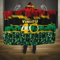 Vanuatu 46th Year Anniversary Hooded Blanket 30 July 1980 Hibiscus Seamless Pattern