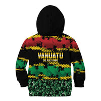 Vanuatu 46th Year Anniversary Kid Hoodie 30 July 1980 Hibiscus Seamless Pattern LT9 - Polynesian Pride