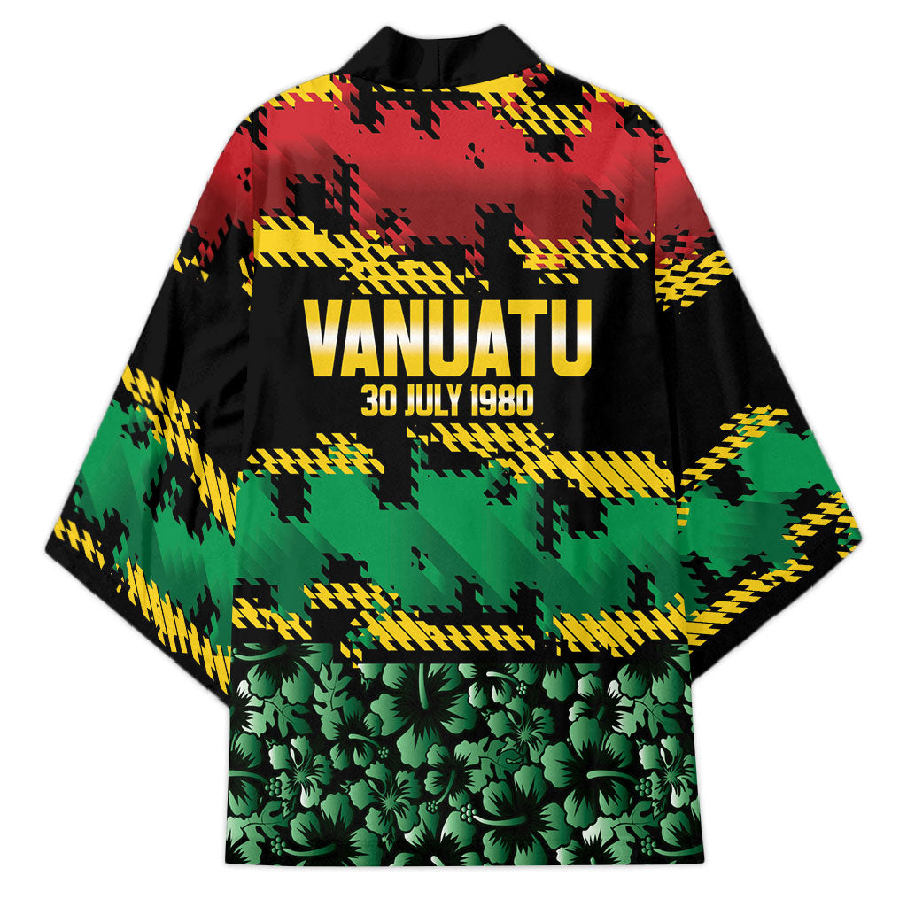 Vanuatu 46th Year Anniversary Kimono 30 July 1980 Hibiscus Seamless Pattern LT9 - Polynesian Pride