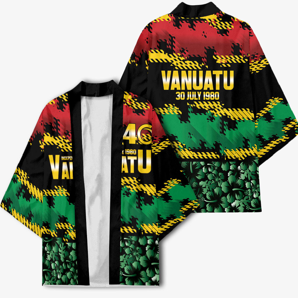 Vanuatu 46th Year Anniversary Kimono 30 July 1980 Hibiscus Seamless Pattern LT9 - Polynesian Pride
