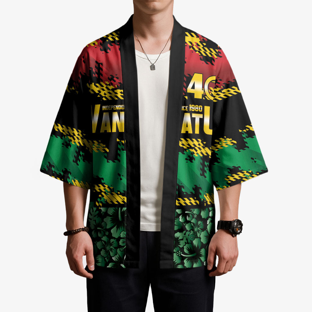Vanuatu 46th Year Anniversary Kimono 30 July 1980 Hibiscus Seamless Pattern LT9 - Polynesian Pride