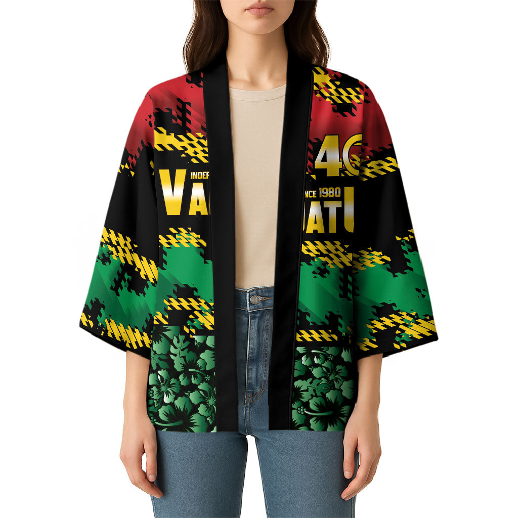 Vanuatu 46th Year Anniversary Kimono 30 July 1980 Hibiscus Seamless Pattern LT9 - Polynesian Pride