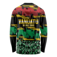 Vanuatu 46th Year Anniversary Long Sleeve Shirt 30 July 1980 Hibiscus Seamless Pattern LT9 - Polynesian Pride