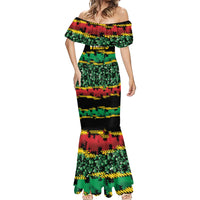 Vanuatu 46th Year Anniversary Mermaid Dress 30 July 1980 Hibiscus Seamless Pattern LT9 - Polynesian Pride