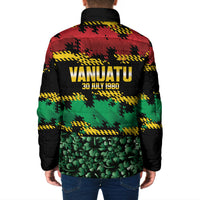 Vanuatu 46th Year Anniversary Padded Jacket 30 July 1980 Hibiscus Seamless Pattern LT9 - Polynesian Pride
