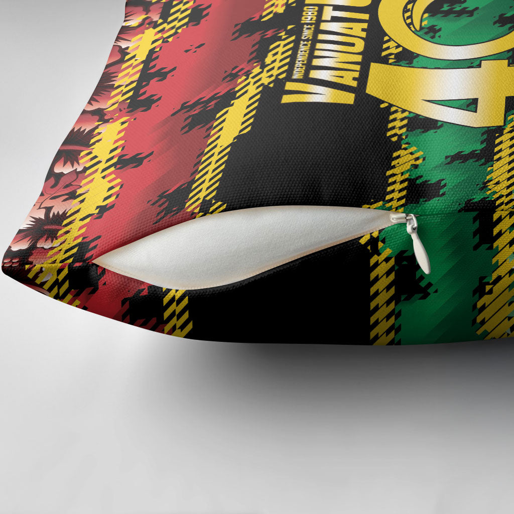 Vanuatu 46th Year Anniversary Pillow Cover 30 July 1980 Hibiscus Seamless Pattern LT9 - Polynesian Pride