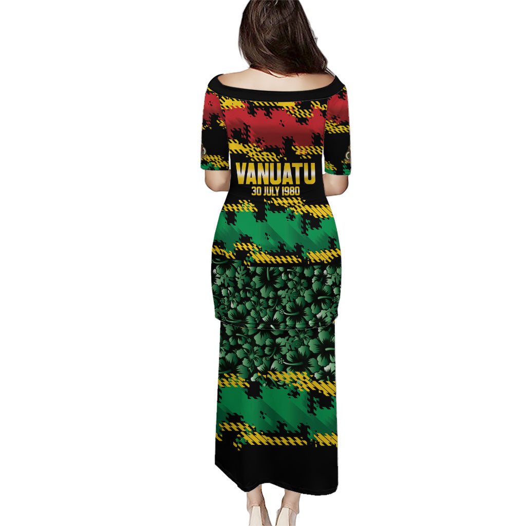 Vanuatu 46th Year Anniversary Puletasi 30 July 1980 Hibiscus Seamless Pattern LT9 - Polynesian Pride