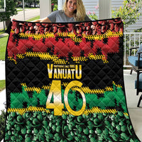 Vanuatu 46th Year Anniversary Quilt 30 July 1980 Hibiscus Seamless Pattern LT9 Black - Polynesian Pride