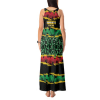 Vanuatu 46th Year Anniversary Tank Maxi Dress 30 July 1980 Hibiscus Seamless Pattern