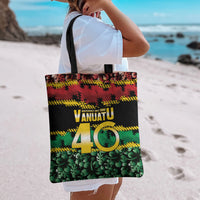 Vanuatu 46th Year Anniversary Tote Bag 30 July 1980 Hibiscus Seamless Pattern LT9 - Polynesian Pride