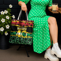 Vanuatu 46th Year Anniversary Tote Bag 30 July 1980 Hibiscus Seamless Pattern LT9 - Polynesian Pride