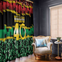 Vanuatu 46th Year Anniversary Window Curtain 30 July 1980 Hibiscus Seamless Pattern LT9 - Polynesian Pride