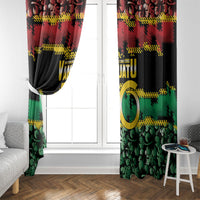 Vanuatu 46th Year Anniversary Window Curtain 30 July 1980 Hibiscus Seamless Pattern LT9 - Polynesian Pride