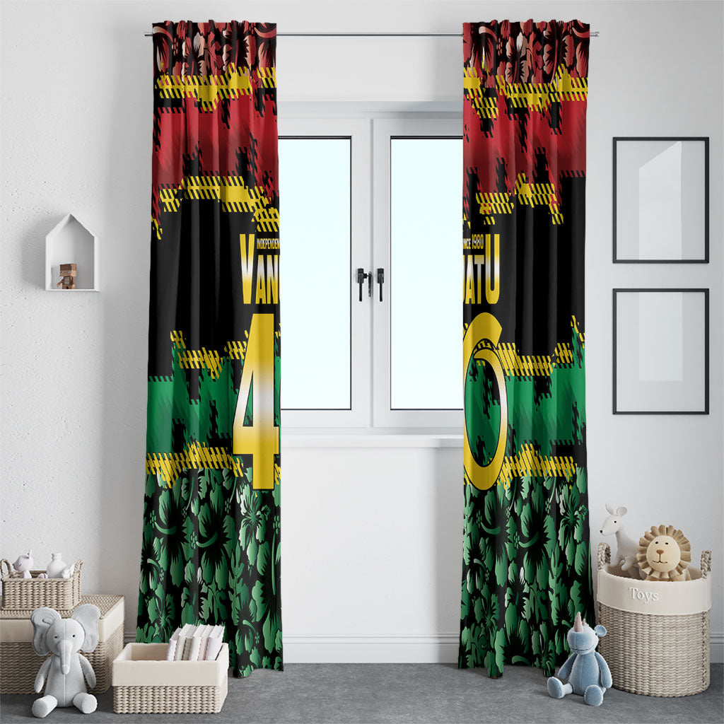 Vanuatu 46th Year Anniversary Window Curtain 30 July 1980 Hibiscus Seamless Pattern LT9 - Polynesian Pride