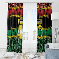 Vanuatu 46th Year Anniversary Window Curtain 30 July 1980 Hibiscus Seamless Pattern LT9 - Polynesian Pride