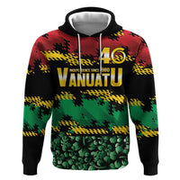 Vanuatu 46th Year Anniversary Zip Hoodie 30 July 1980 Hibiscus Seamless Pattern LT9 Pullover Hoodie Black - Polynesian Pride