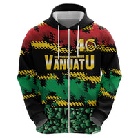 Vanuatu 46th Year Anniversary Zip Hoodie 30 July 1980 Hibiscus Seamless Pattern LT9 - Polynesian Pride