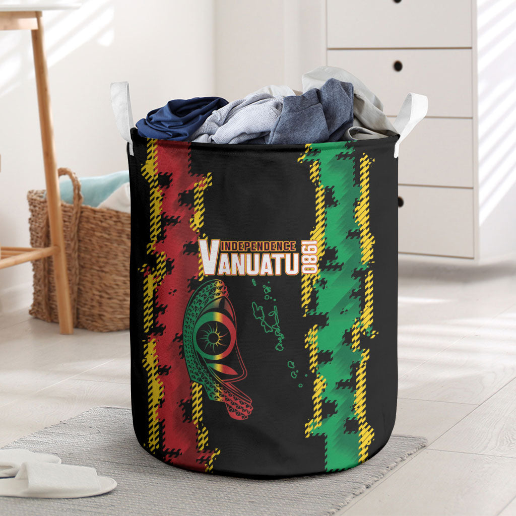Vanuatu 46th Year Anniversary Laundry Basket Tamtam Slit Drums Long God Yumi Stanap