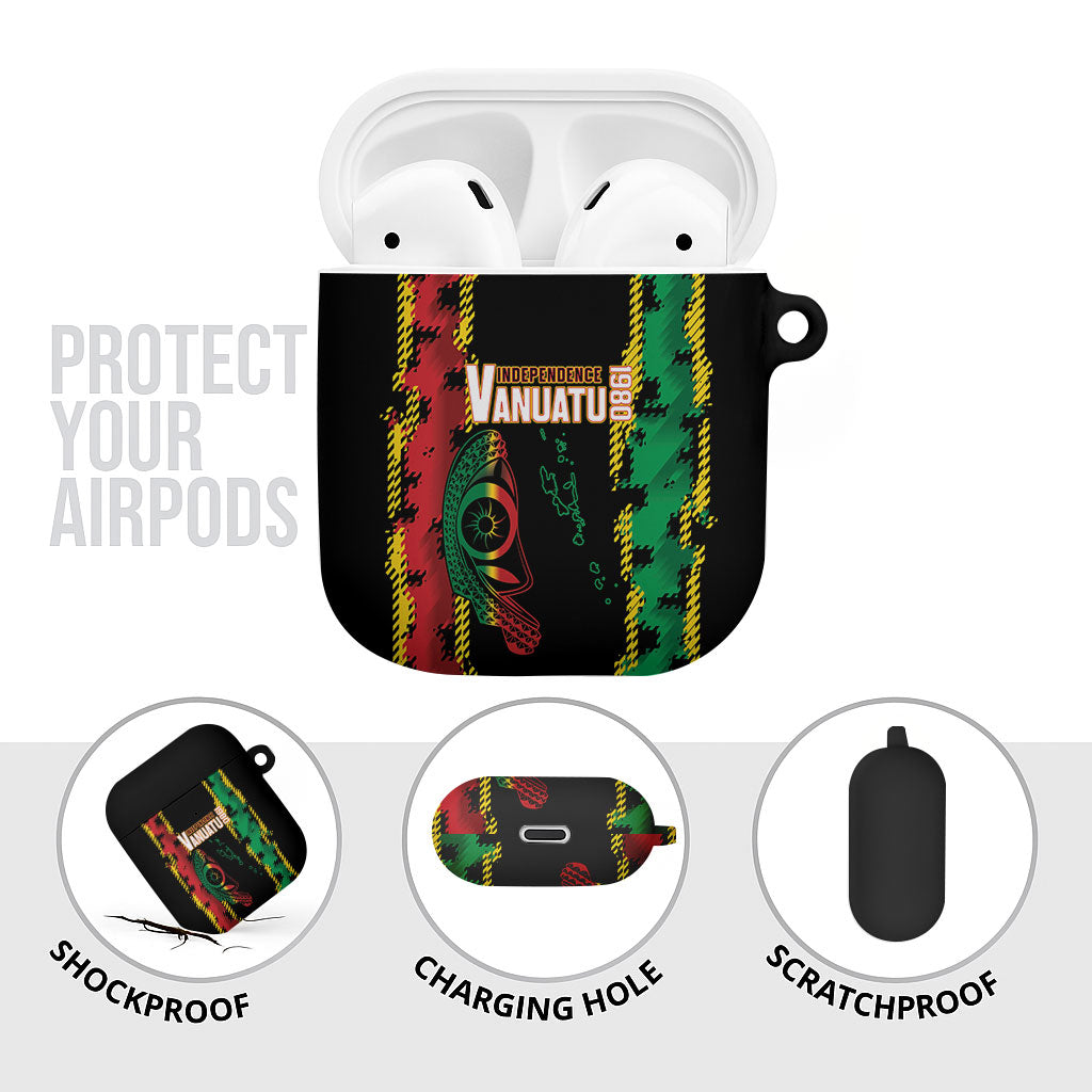 Vanuatu 46th Year Anniversary AirPods Case Tamtam Slit Drums Long God Yumi Stanap LT9 - Polynesian Pride