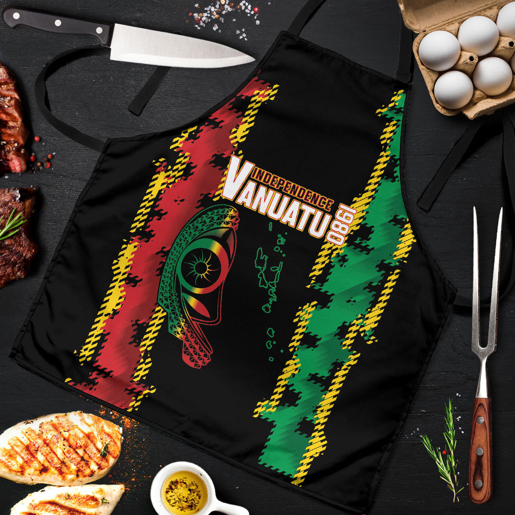 Vanuatu 46th Year Anniversary Apron Tamtam Slit Drums Long God Yumi Stanap LT9 Black - Polynesian Pride