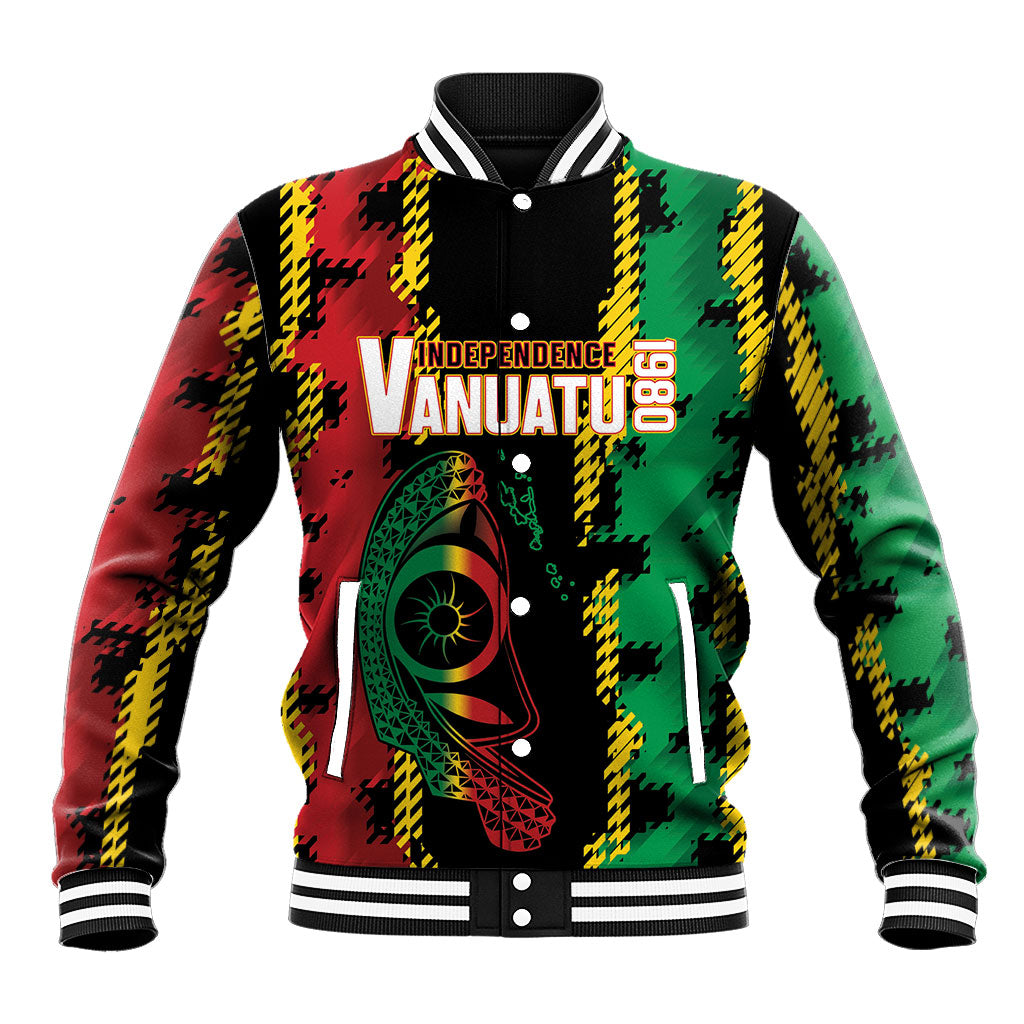 Vanuatu 46th Year Anniversary Baseball Jacket Tamtam Slit Drums Long God Yumi Stanap