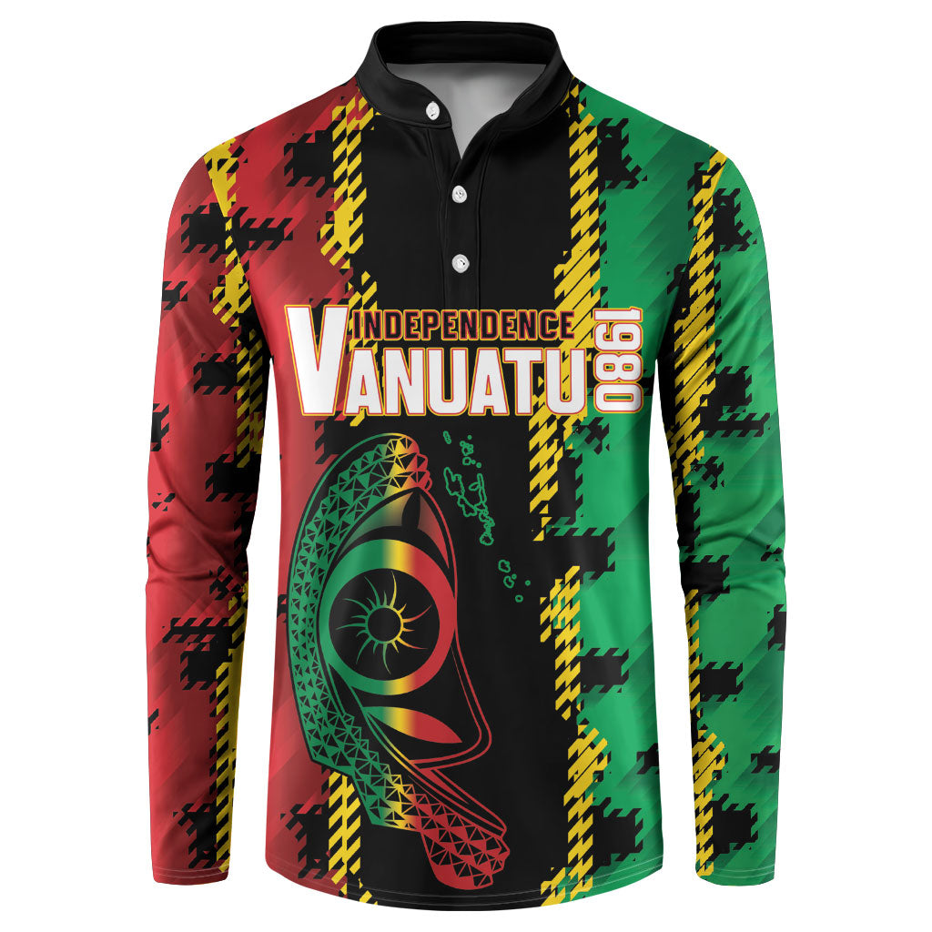 Vanuatu 46th Year Anniversary Button Sweatshirt Tamtam Slit Drums Long God Yumi Stanap