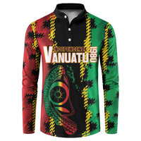 Vanuatu 46th Year Anniversary Button Sweatshirt Tamtam Slit Drums Long God Yumi Stanap