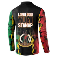 Vanuatu 46th Year Anniversary Button Sweatshirt Tamtam Slit Drums Long God Yumi Stanap