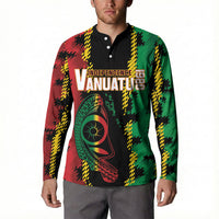 Vanuatu 46th Year Anniversary Button Sweatshirt Tamtam Slit Drums Long God Yumi Stanap