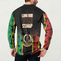 Vanuatu 46th Year Anniversary Button Sweatshirt Tamtam Slit Drums Long God Yumi Stanap