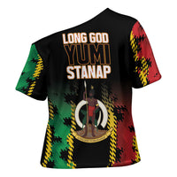 Vanuatu 46th Year Anniversary Cross Shoulder Shirt Tamtam Slit Drums Long God Yumi Stanap LT9 - Polynesian Pride